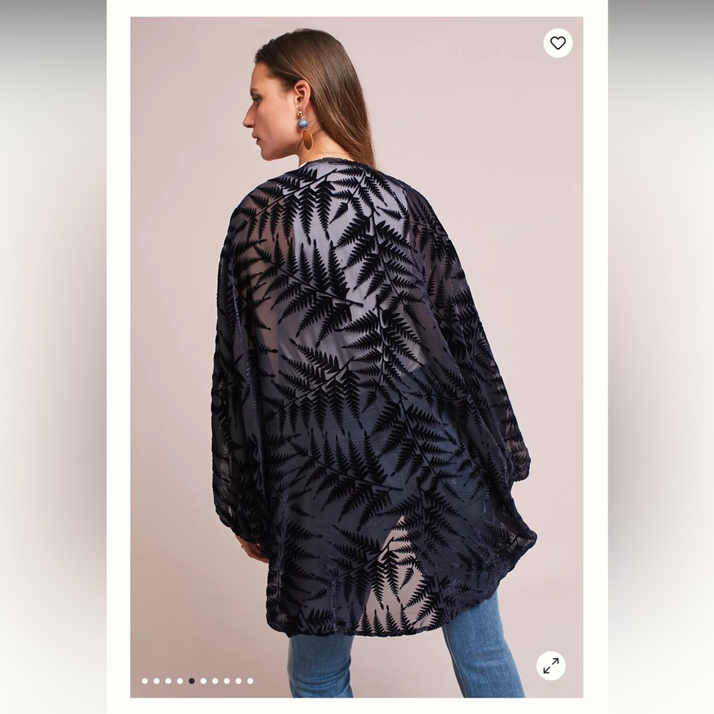 Anthropologie Velvet Cocoon Kimono One Size - Picture 2 of 8